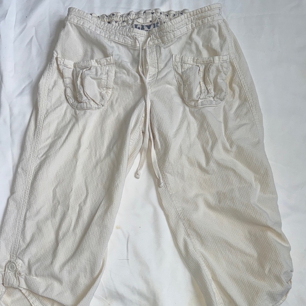 Victoria's Secret 90s Y2K Cream Lounge Pants with PINK Logo - Picture 9 of 11